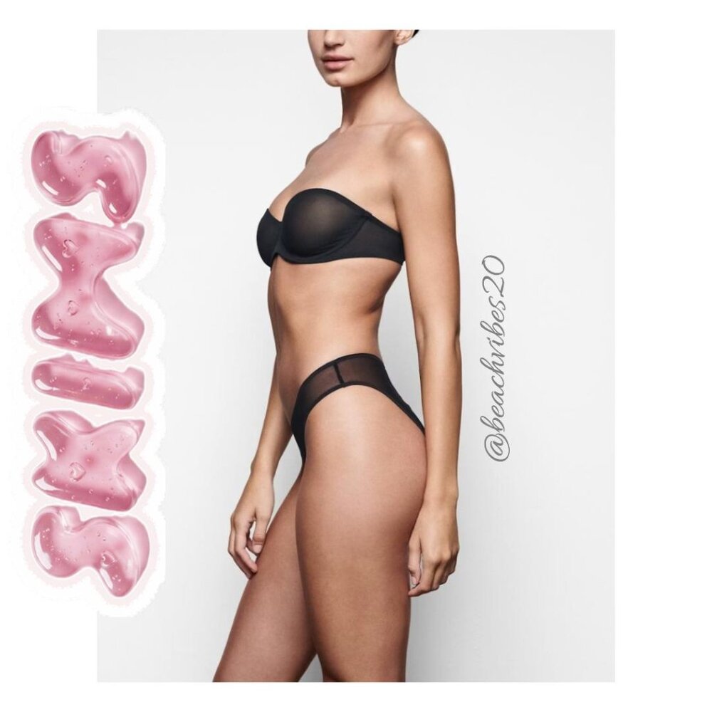 SKIMS Ultra Fine Mesh Strapless Bra Onyx 34F(DDD) NWT - Picture 4 of 10
